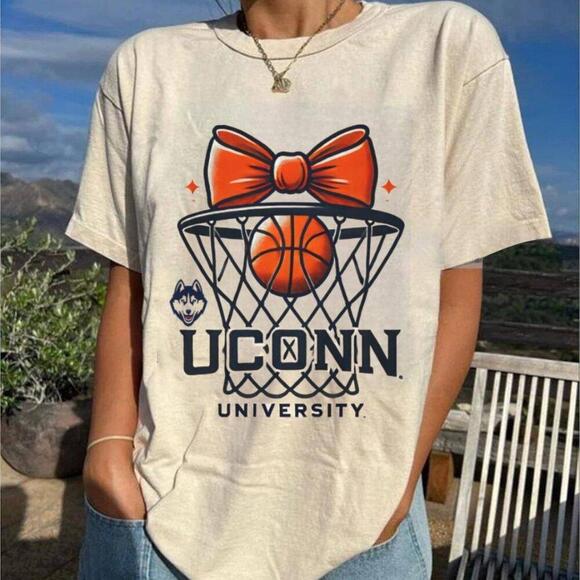 Other - Basketball Net Coquette Bow Basketball Mom Girl Uconn University Shirt Tee